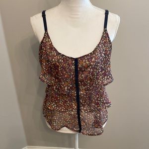 Ruffled and layered sheer top